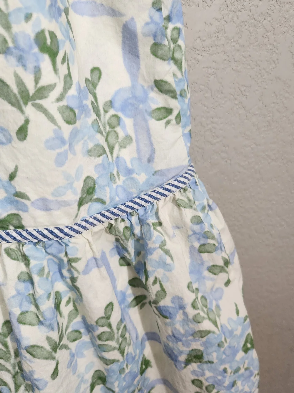 Umgee Light Blue Floral Midi Dress with Green Leaf Print - Picture 6 of 10